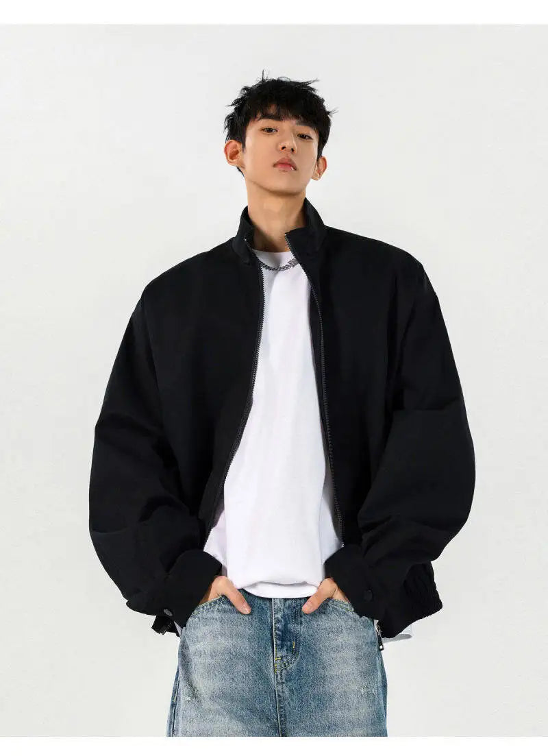 Streetwear Stylish Zip-Up Stand Collar Casual Jacket