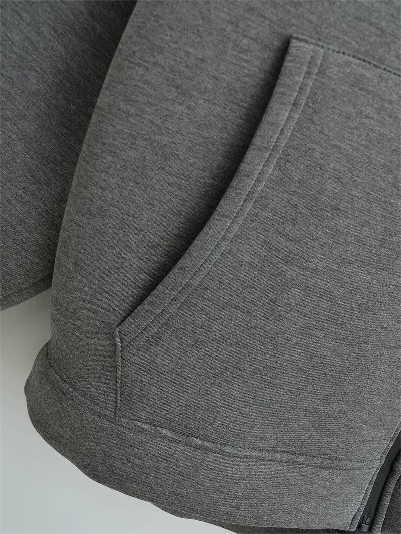Thick Solid Zip-Up Hoodie