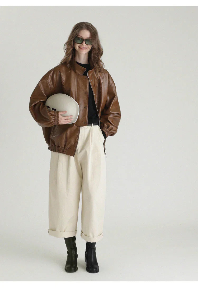 Luxury Oversized Faux Leather Jacket