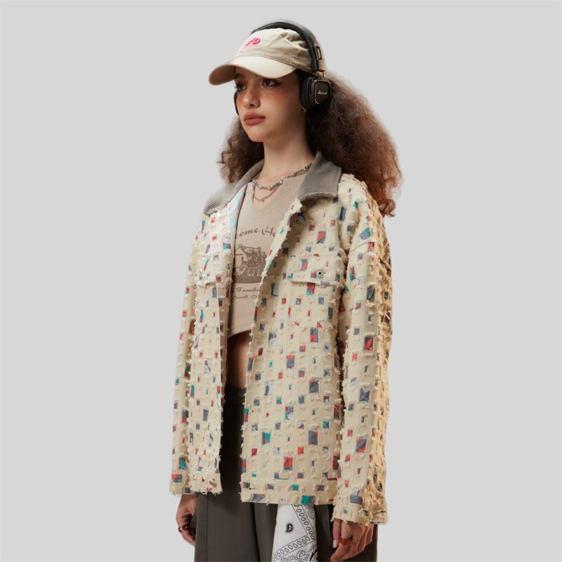 Color Patches Denim Jacket