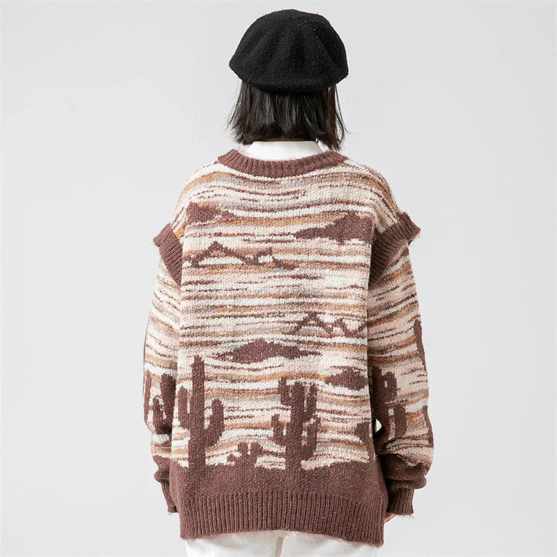 Women's Desert Waves Cactus Knit Sweater