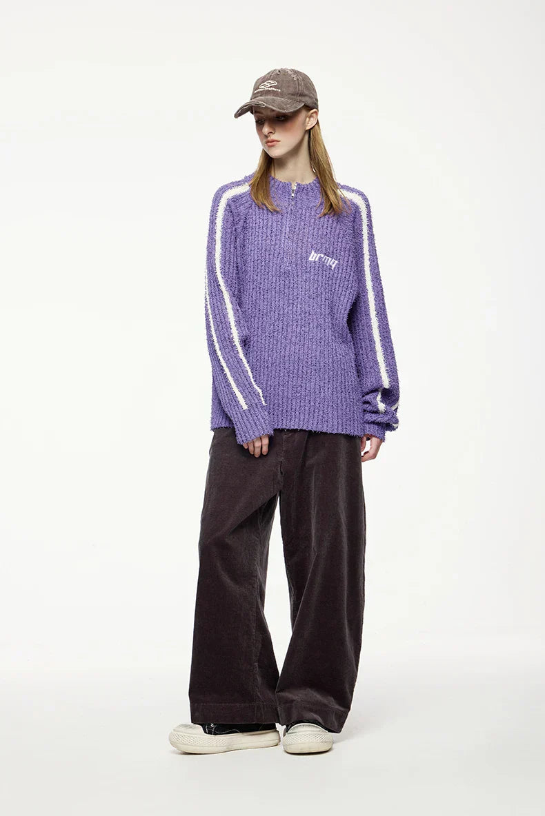 Textured Stripe Knitted Sweater