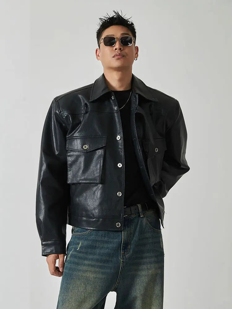 Men's Comfort Retro Versatile Oversized PU Leather Jacket