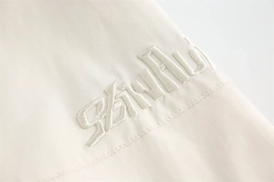 Patchwork Solid Thin Windbreaker Jacket