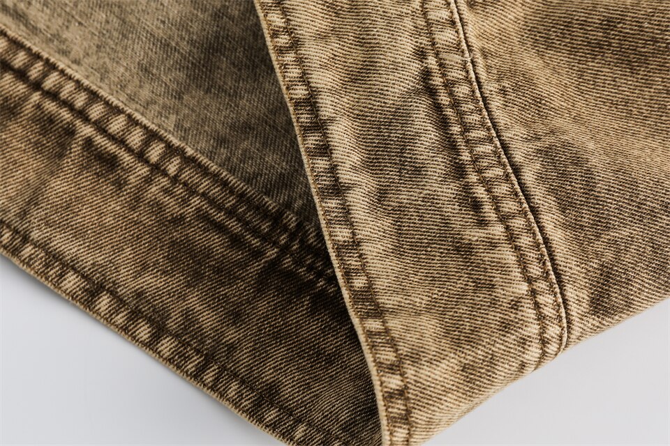 Yellow Multi-pocket Denim Jacket