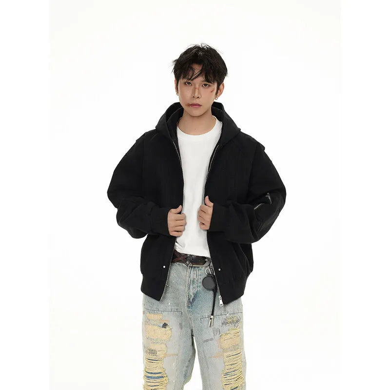 Elevated Modern Casual Hooded Bomber Jacket