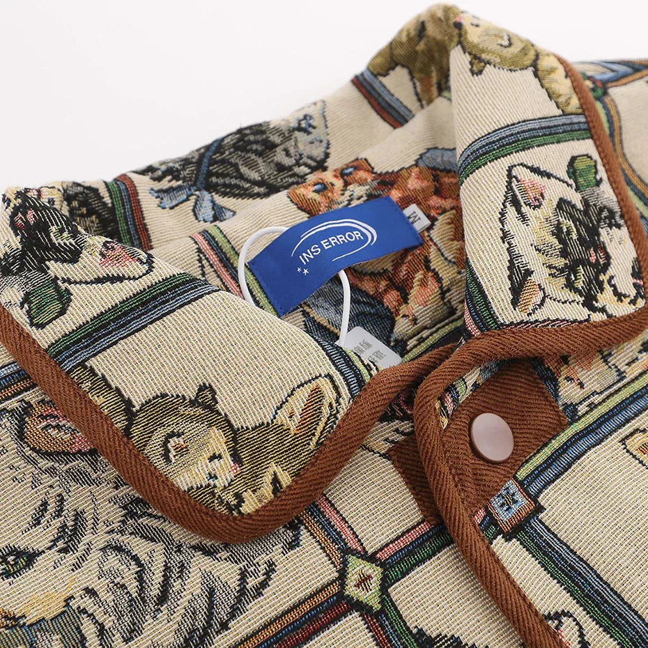 Vintage Pattern Cat Jacket