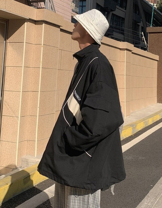 Zip-Up Turn Down Collar Jacket