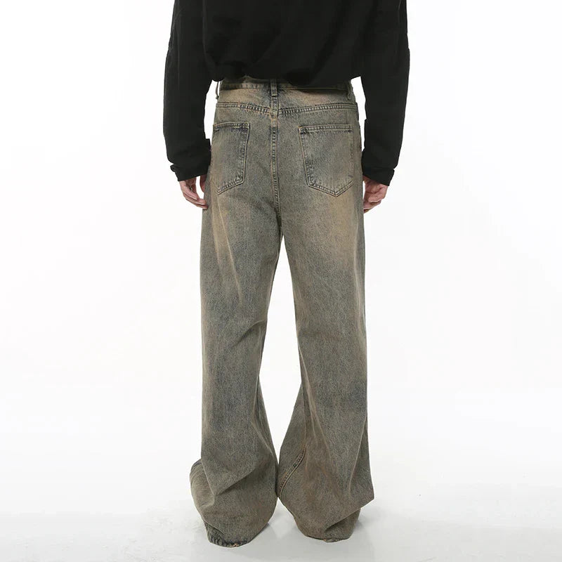 Wide-Leg Distressed Baggy Jeans