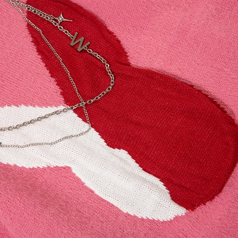 Rabbit Jacquard Chain Knitted Sweater