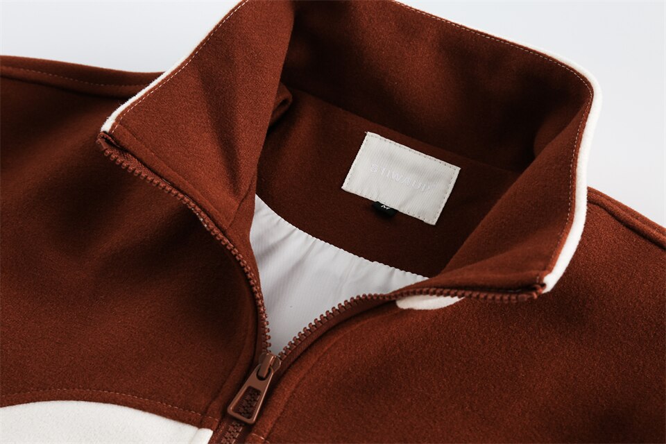 Flaming Stand Collar Varsity Jacket