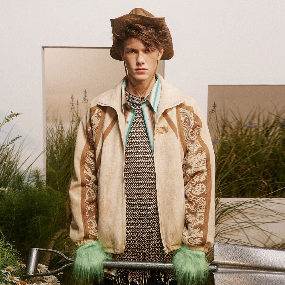 Cashew Flower Graphic Patch Jacket