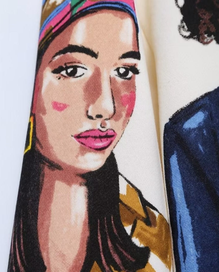 Girls Print Casual Fleece Sweatshirts