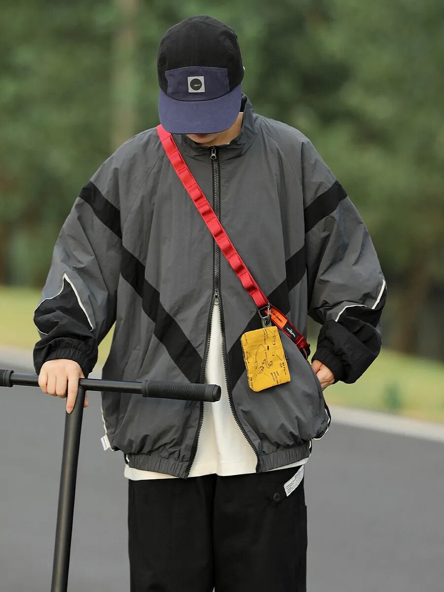 Striped Windbreaker Jacket