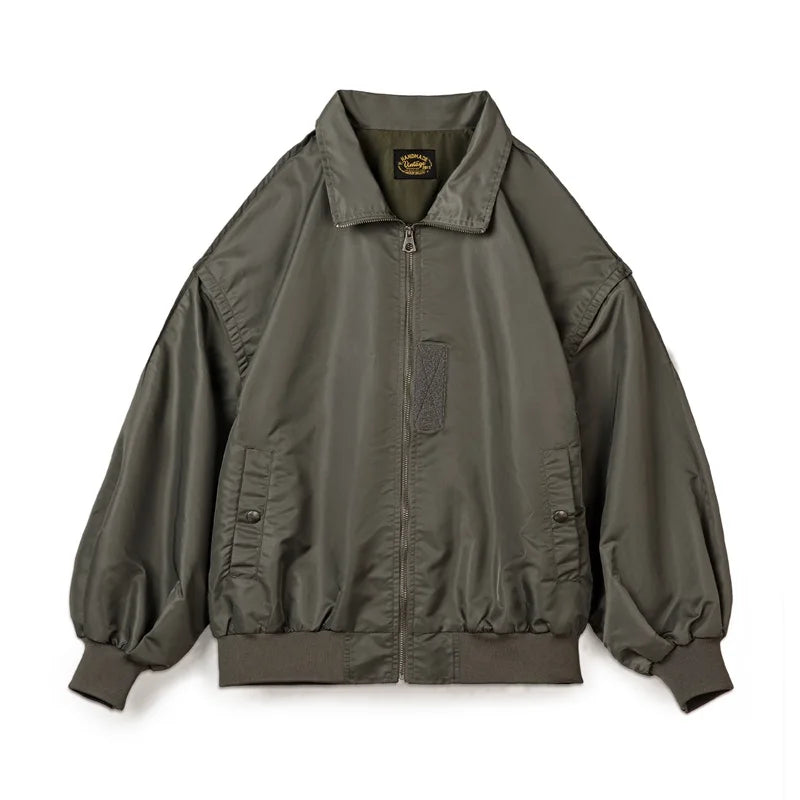 Retro Loose Fit Green Pilot Jacket
