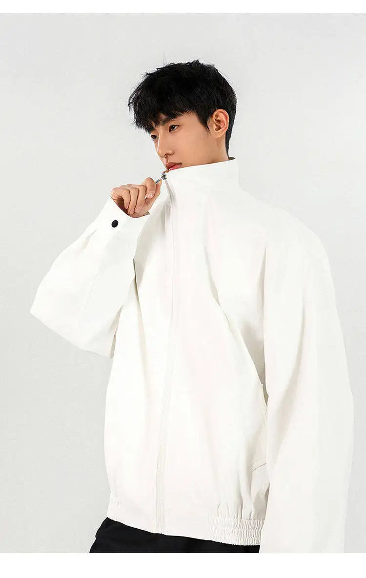 Streetwear Stylish Zip-Up Stand Collar Casual Jacket