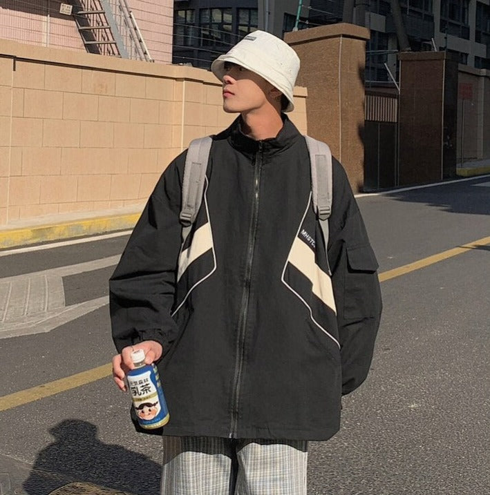 Zip-Up Turn Down Collar Jacket