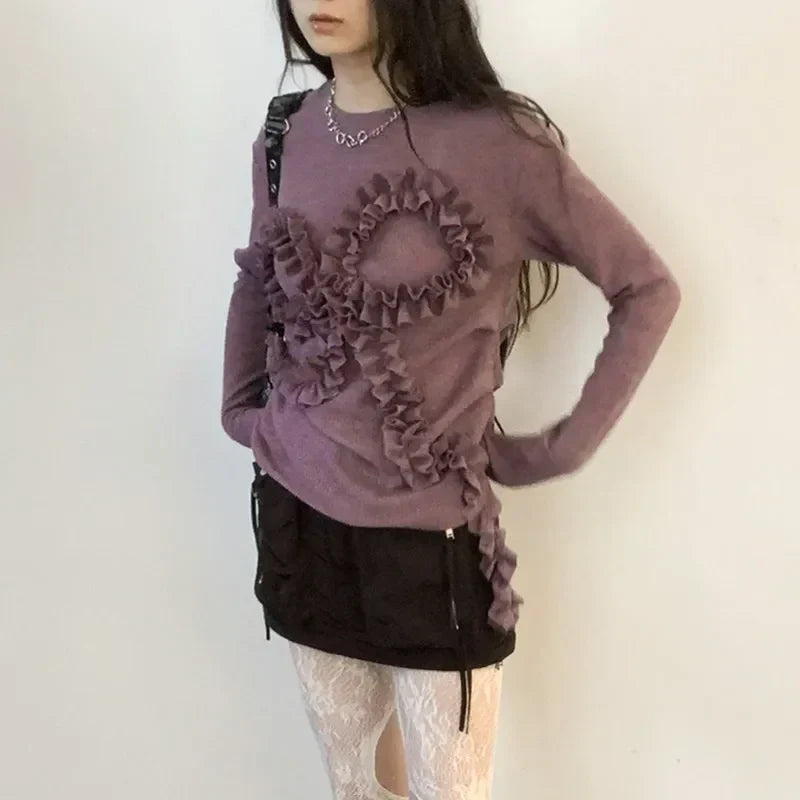 Vintage Grunge Aesthetic Knitted Top