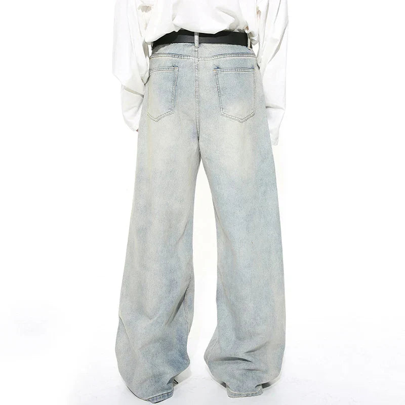 Vintage Distressed Washed Denim Jeans