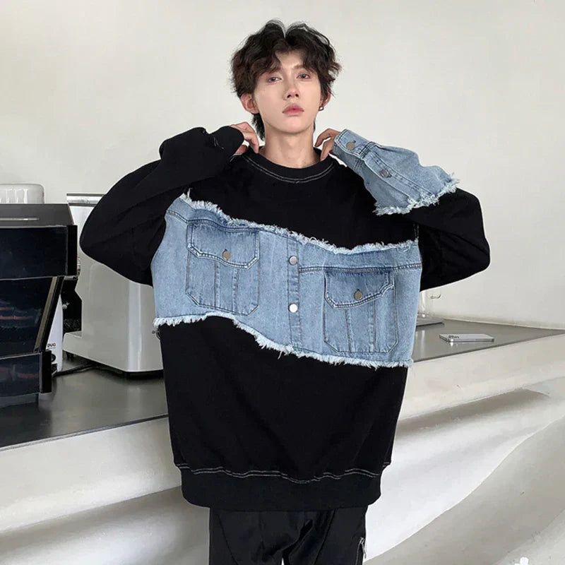Denim Hybrid Sweatshirt