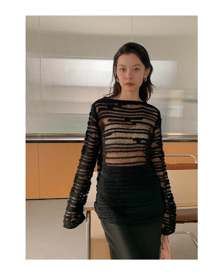 Gothic Hollow Out Pullover Grunge Sweater