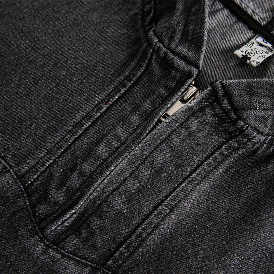 Embroidered Number Hooded Jacket