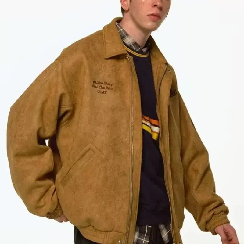 American Style Retro Racing Lapel Hip Hop Jacket