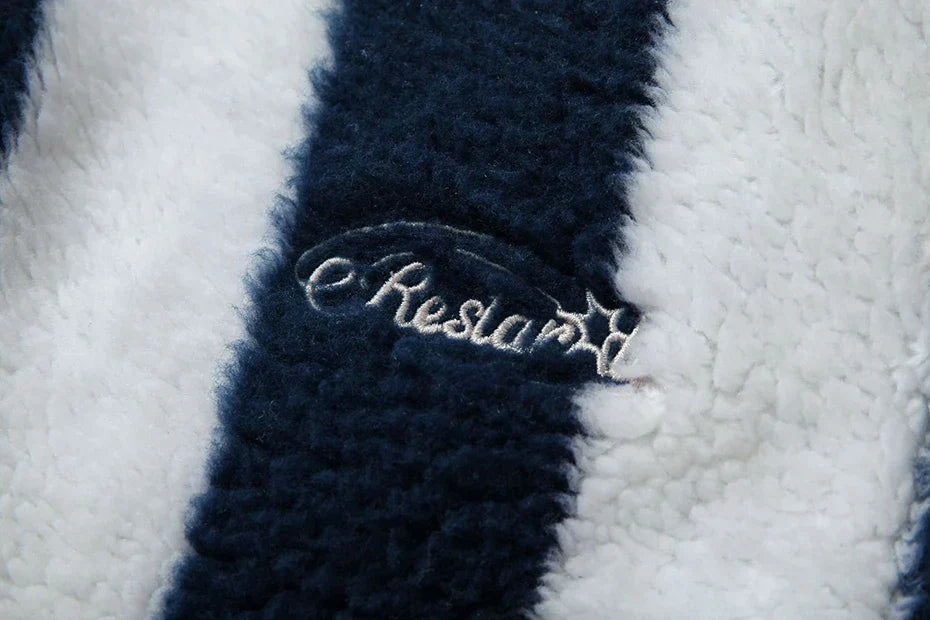 Vintage Striped Fleece Jacket