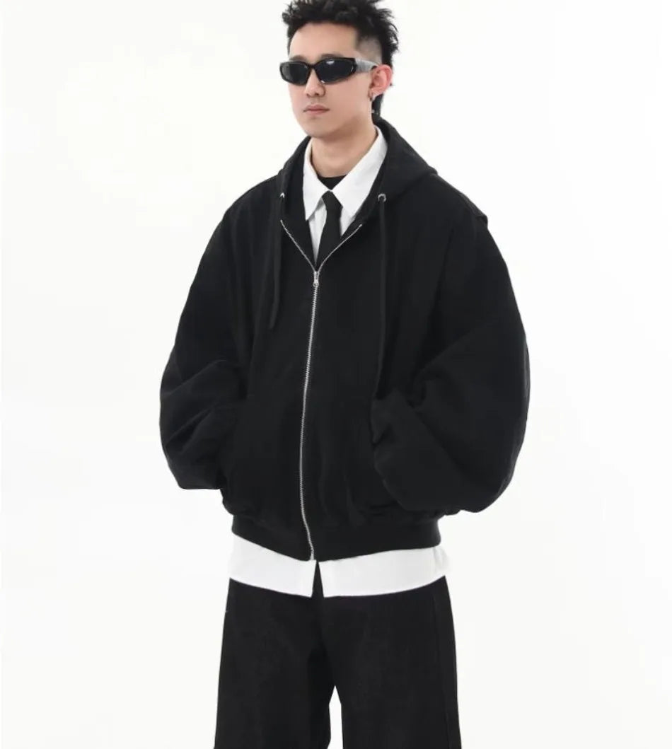 Men Japanese Embroidered Hooded Sweatshirt