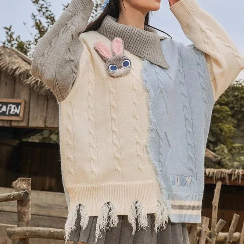 Women Cozy Knit Half High Sweater