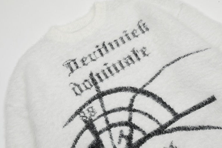 Spider Graphic Knitted Sweater
