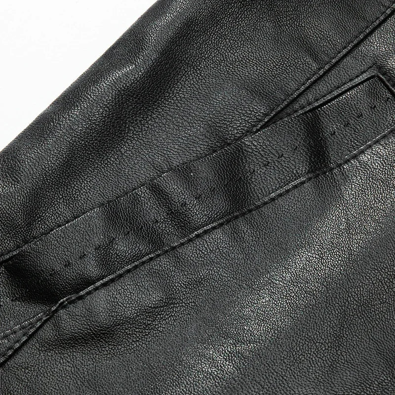 Casual Biker Spring Outdoor Leather Jacket