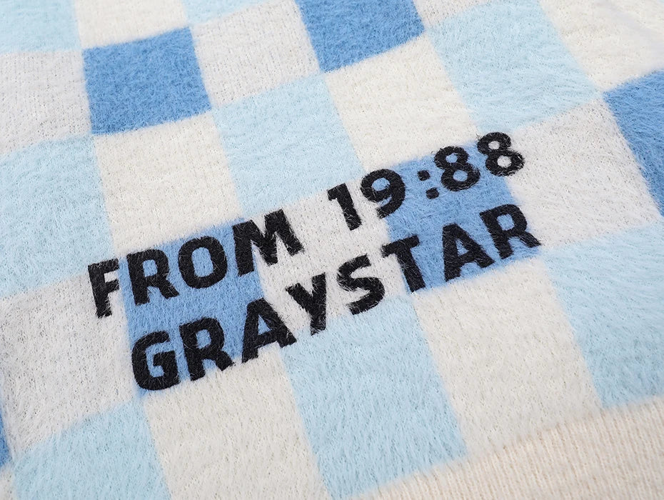 Y2K Graystar Grid Sweater