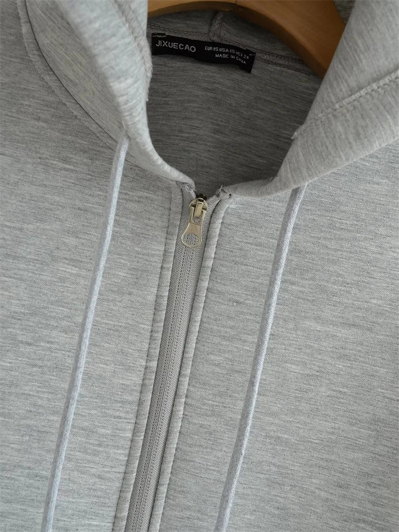 Thick Solid Zip-Up Hoodie