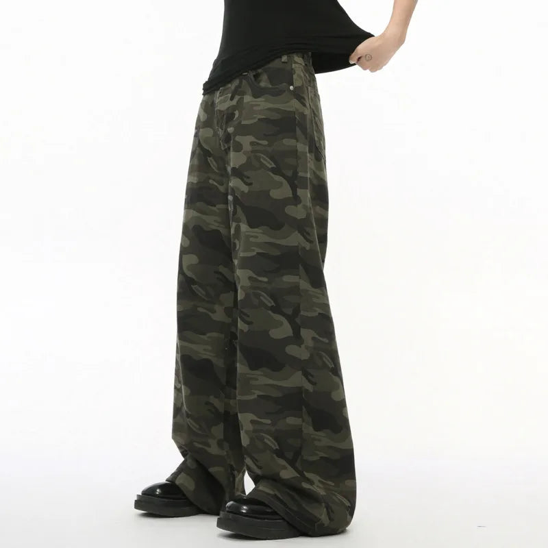Camouflage Wide Leg Jeans