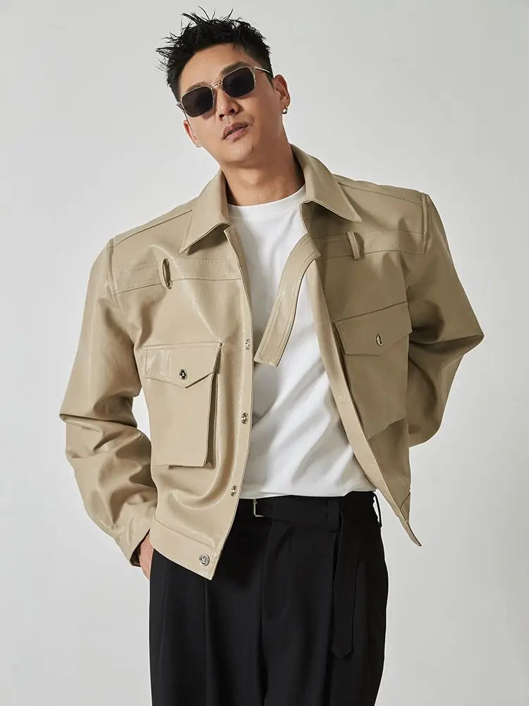 Men's Comfort Retro Versatile Oversized PU Leather Jacket