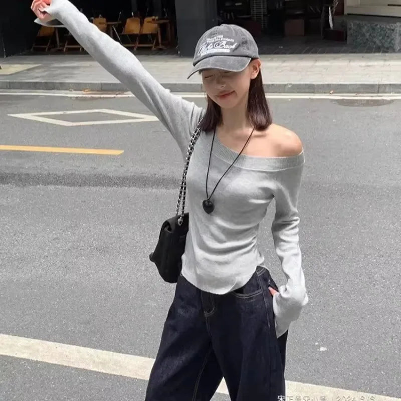 Off-Shoulder Elegance Sweater