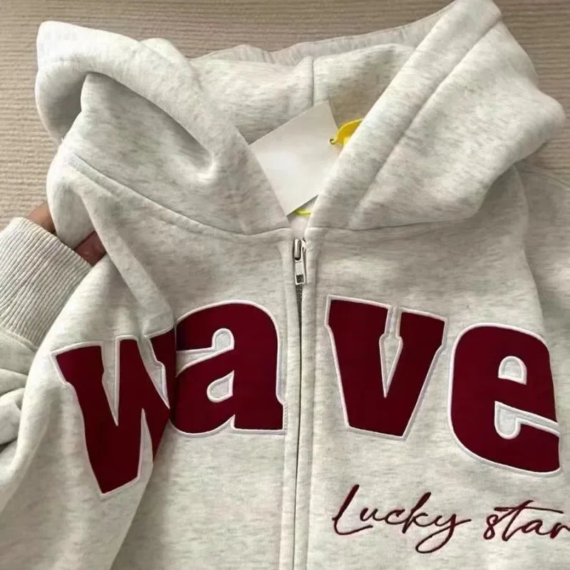 Cozy Oversized Letter Embroidery Sweatshirt