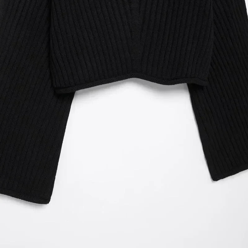 Chic Black Knit Womens Sweater