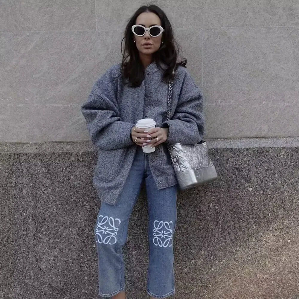 Oversized Fleece Bomber Jacket