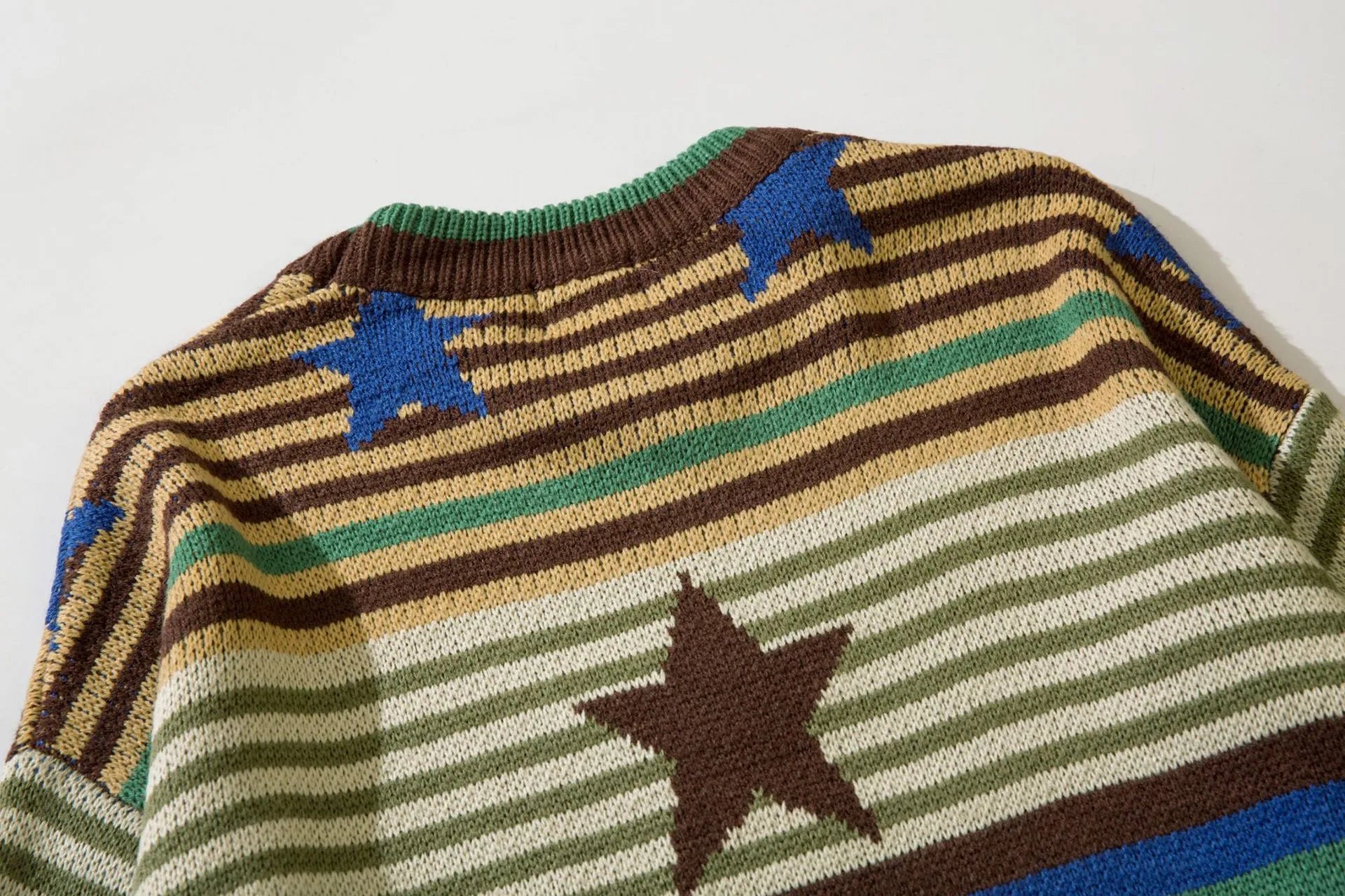 Vintage Striped Star Knitted Sweater