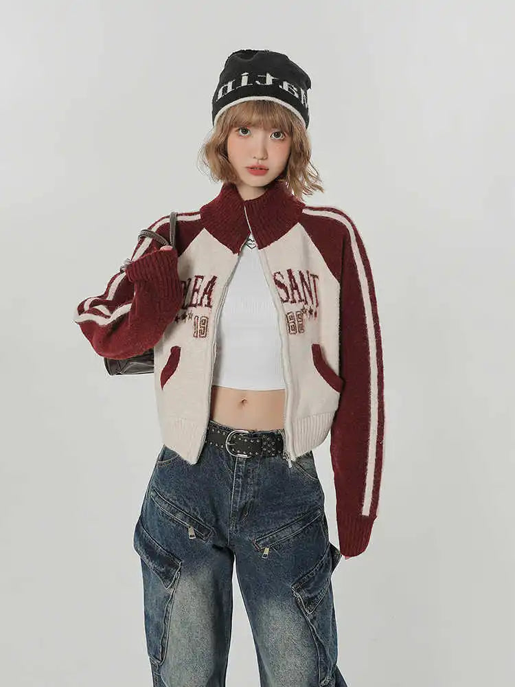 Vintage American Style High Neck Sweatshirt