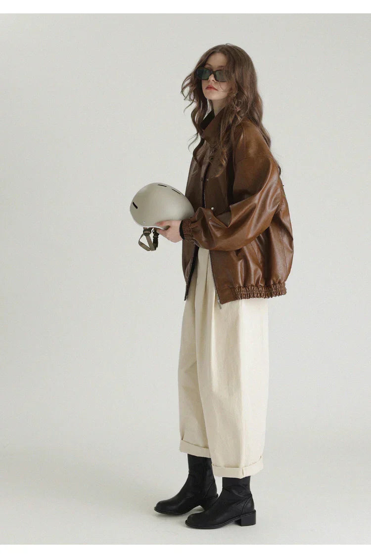 Luxury Oversized Faux Leather Jacket