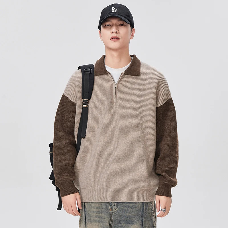 Cozy Bootcut Knitted Half Zipper Sweater