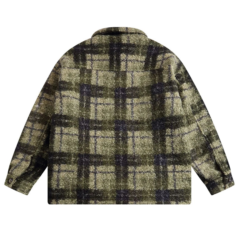 Plaid Quilted Cartoon Embroidery Jacket