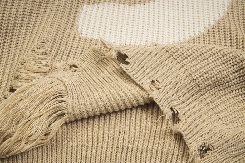 Distressed Number 9 Sweater