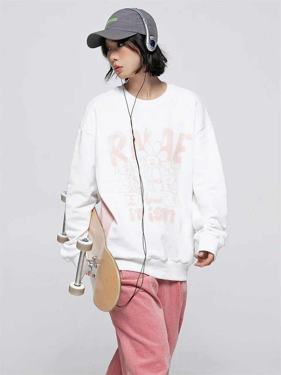 Floral Smiley Sweatshirt