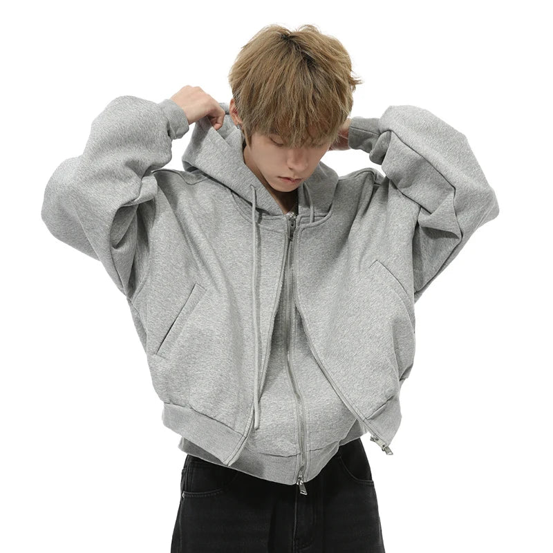 Double-layered Drawstring Hoodie