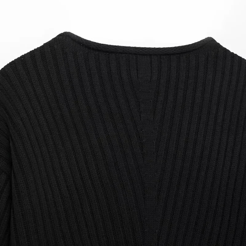 Chic Black Knit Womens Sweater