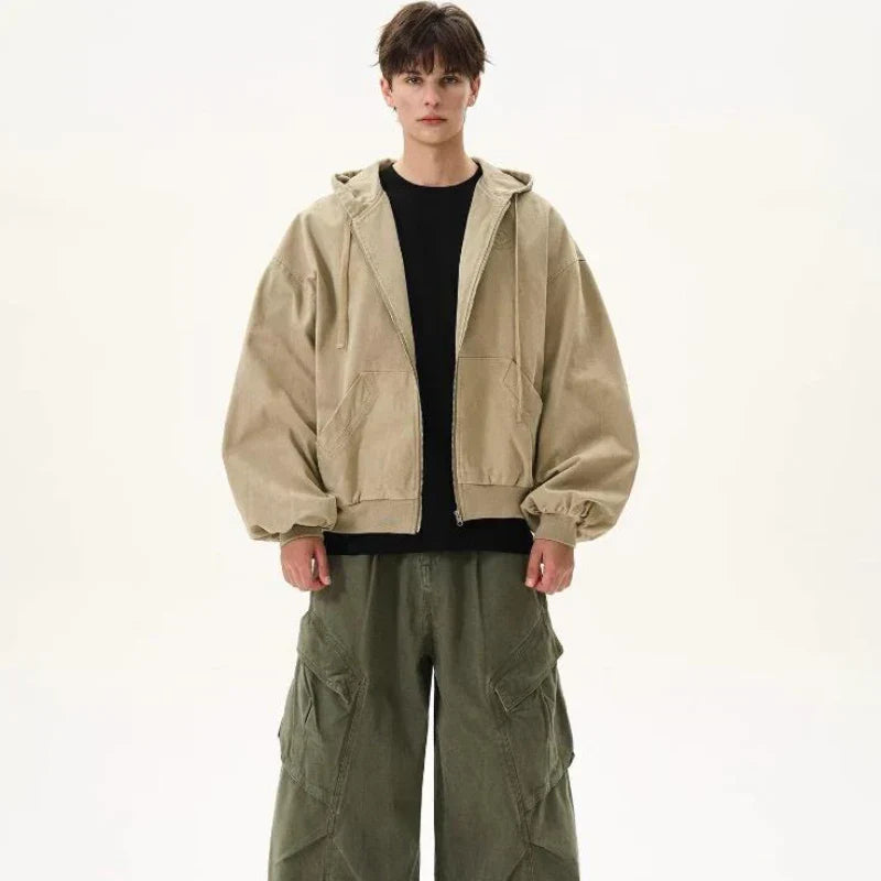 Men Japanese Embroidered Hooded Sweatshirt